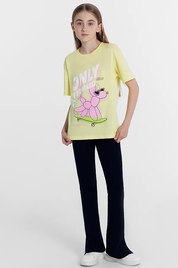 Футболка для девочек MARK FORMELLE, лимонад +печать - фото 2
