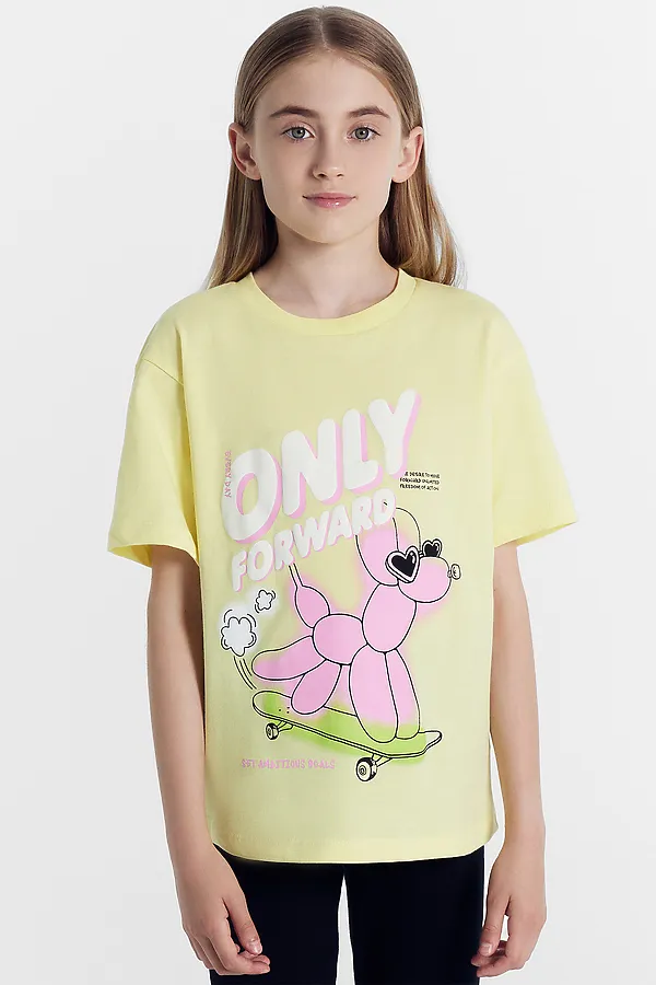 Футболка для девочек MARK FORMELLE, лимонад +печать - фото 2