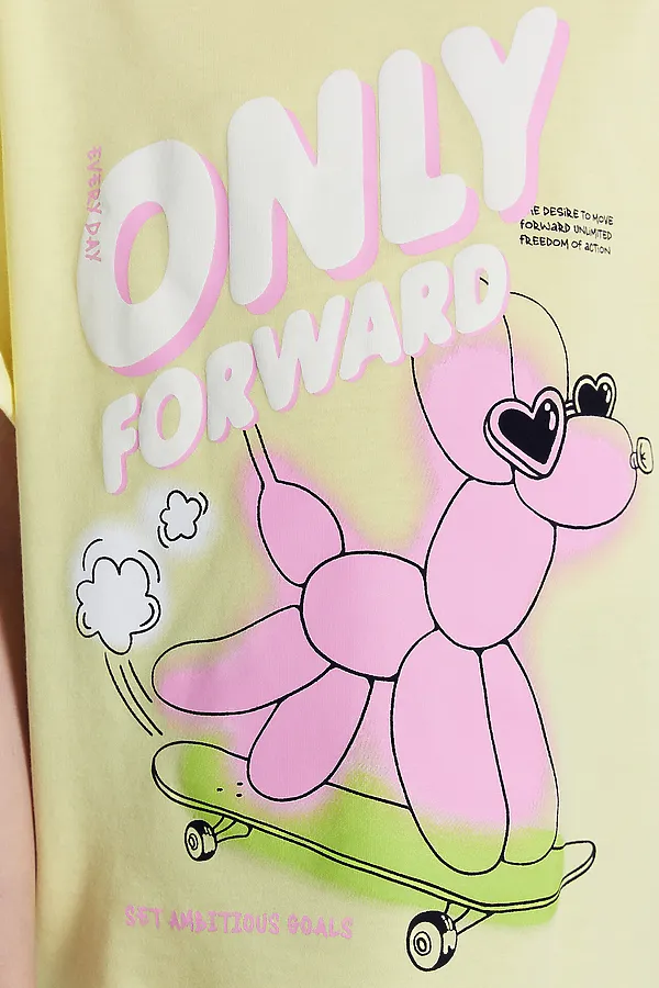 Футболка для девочек MARK FORMELLE, лимонад +печать - фото 2