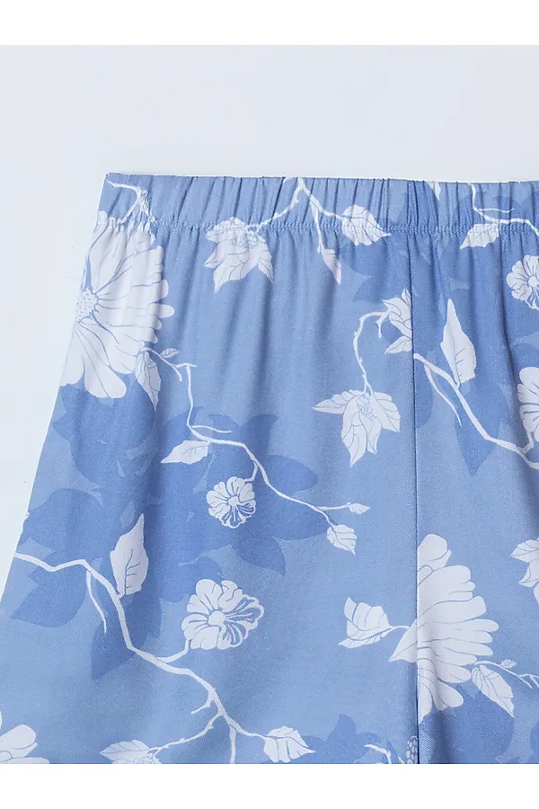 Комплект женский (рубашка, шорты) MARK FORMELLE, цветы на св.голубом - фото 2