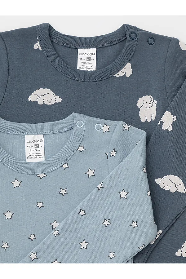 Боди  CROCKID, серо-голубой - фото 2