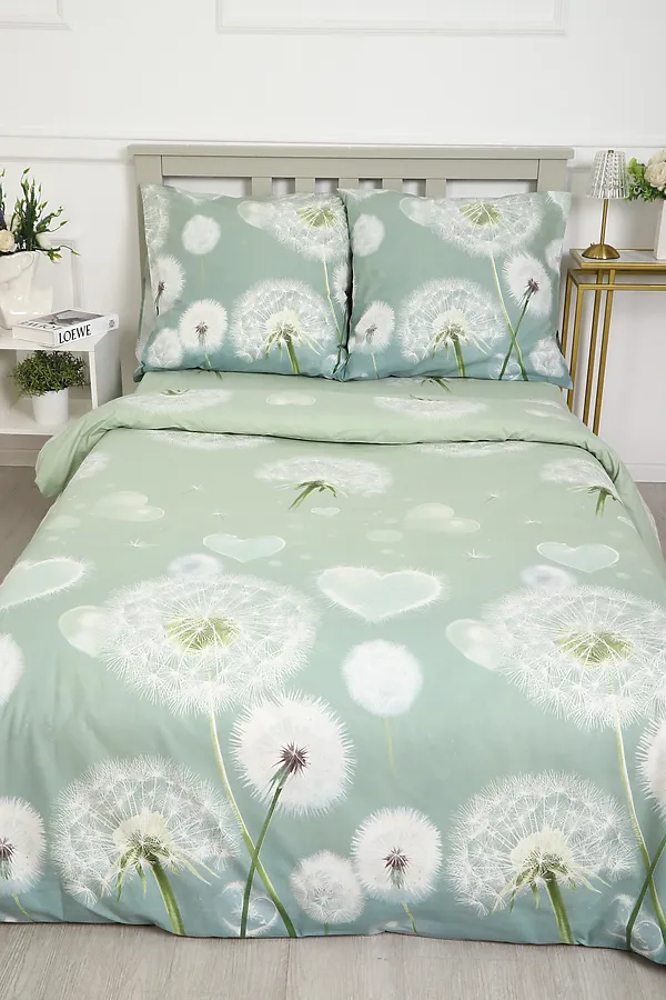 Простыня бязь ГОСТ Одуванчики НАТАЛИ, серо-зеленый - фото 2