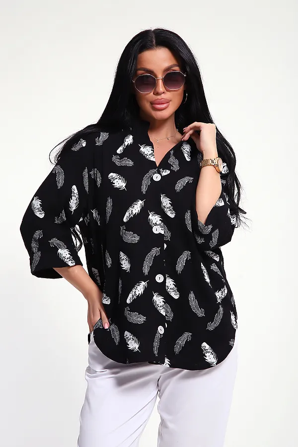 Рубашка 32745 НАТАЛИ, черный - фото 2