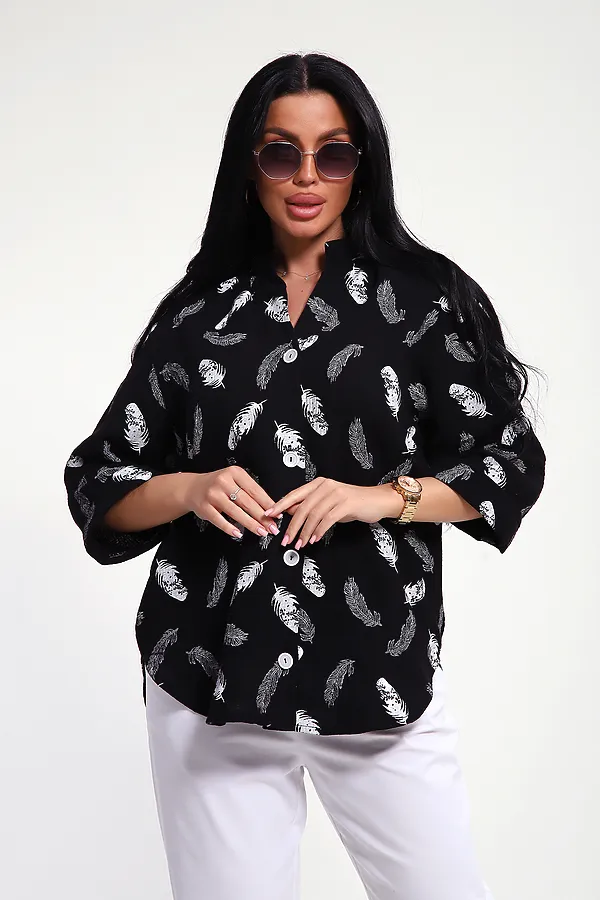 Рубашка 32745 НАТАЛИ, черный - фото 2