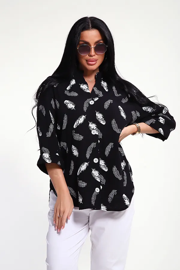Рубашка 32745 НАТАЛИ, черный - фото 2