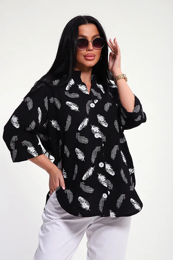 Рубашка 32745 НАТАЛИ, черный - фото 2