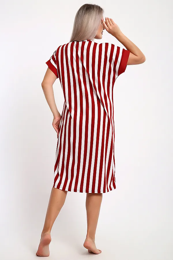 Халат 521 Полоска НАТАЛИ, красный - фото 2