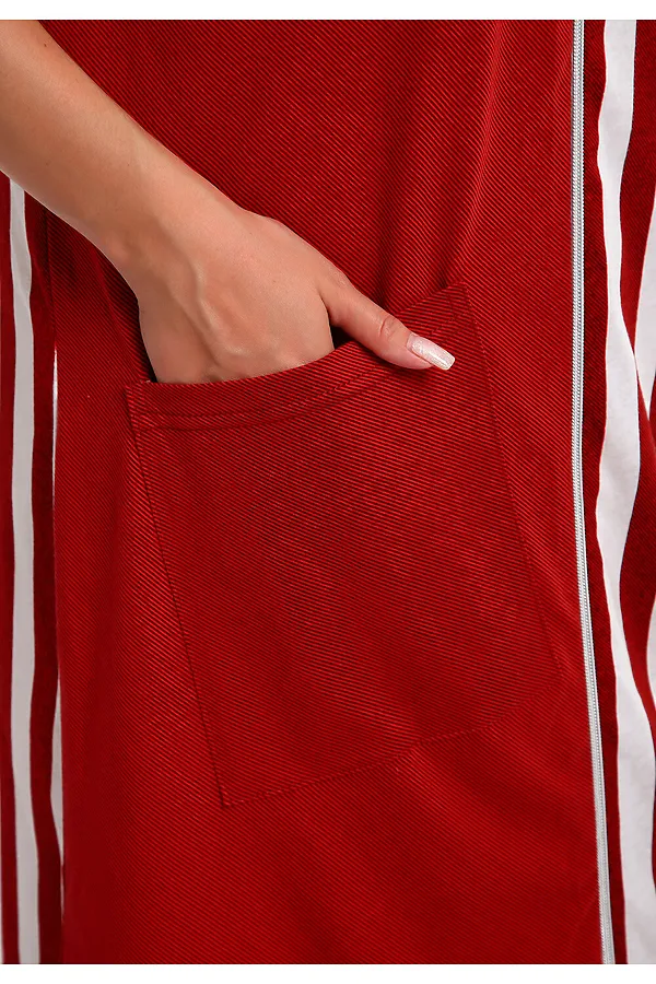 Халат 521 Полоска НАТАЛИ, красный - фото 2