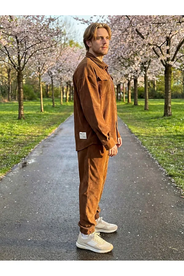 Спортивный костюм мужской весна-лето коричневого цвета MTFORCE, коричневый - фото 2