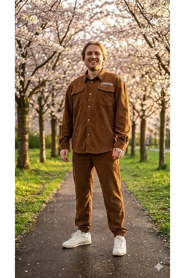 Спортивный костюм мужской весна-лето коричневого цвета MTFORCE, коричневый - фото 2