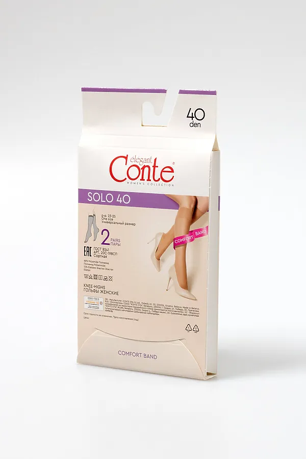 CONTE SOLO 40 (2 пары) Гольфы женские CONTE ELEGANT, бронза - фото 2