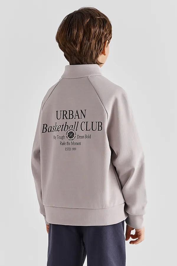 Толстовка для мальчиков MARK FORMELLE, серый пепел +печать - фото 2