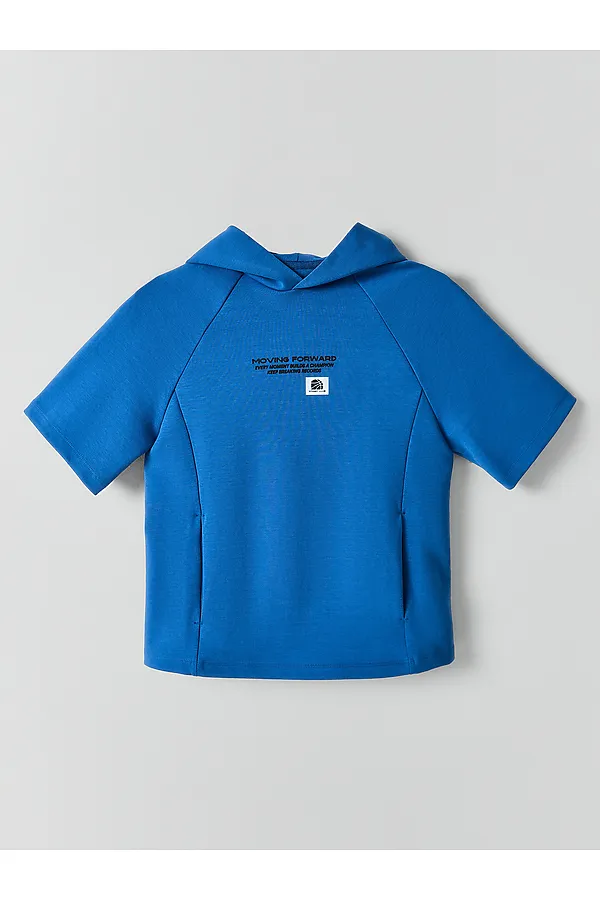 Комплект для мальчиков (худи, шорты) MARK FORMELLE, синий океан +печать - фото 2