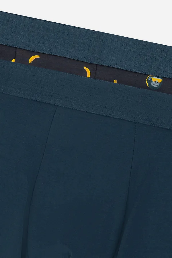 Трусы мужские (2шт) MARK FORMELLE, обезьяны на графите +морская волна - фото 2