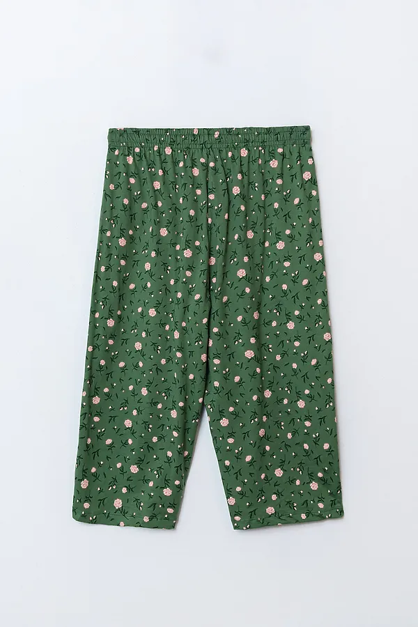 Бриджи женские MARK FORMELLE, розы на зеленом - фото 2