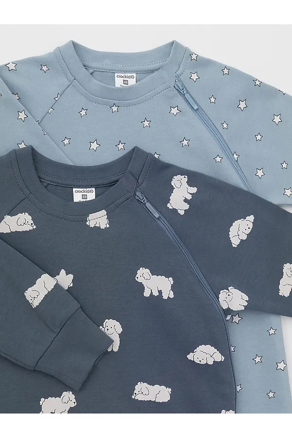 Комбинезоны, 2 шт. CROCKID, серо-голубой - фото 2