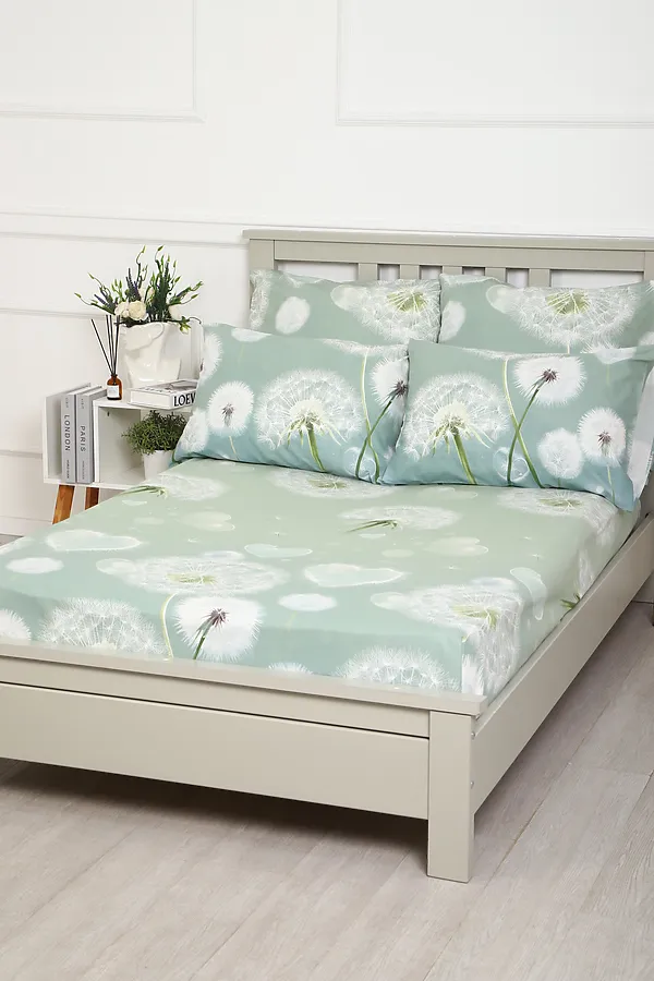 Наволочка бязь ГОСТ Одуванчики НАТАЛИ, серо-зеленый - фото 2