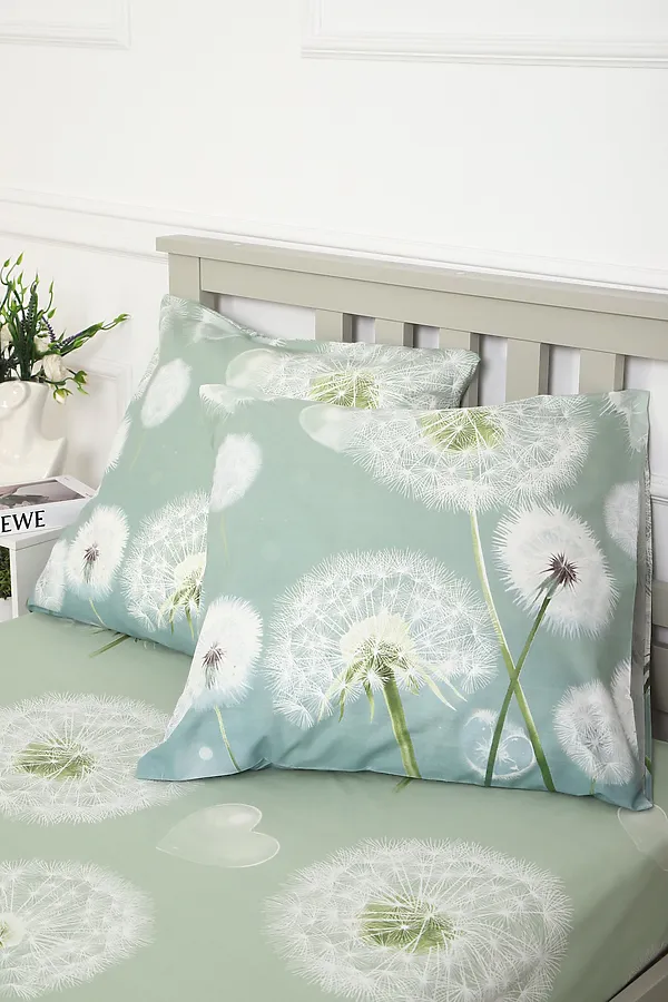 Наволочка бязь ГОСТ Одуванчики НАТАЛИ, серо-зеленый - фото 2