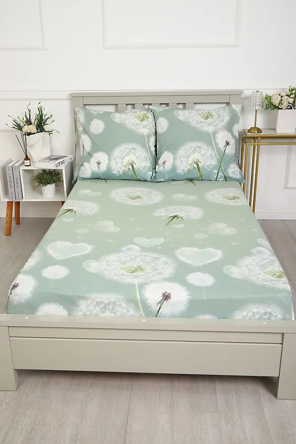 Наволочка бязь ГОСТ Одуванчики НАТАЛИ, серо-зеленый - фото 2