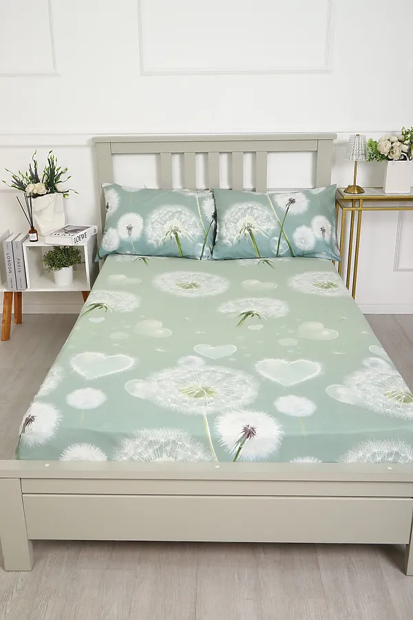 Наволочка бязь ГОСТ Одуванчики НАТАЛИ, серо-зеленый - фото 2