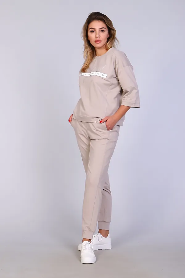 Костюм с брюками ТК-359с НАТАЛИ, светло-бежевый - фото 2