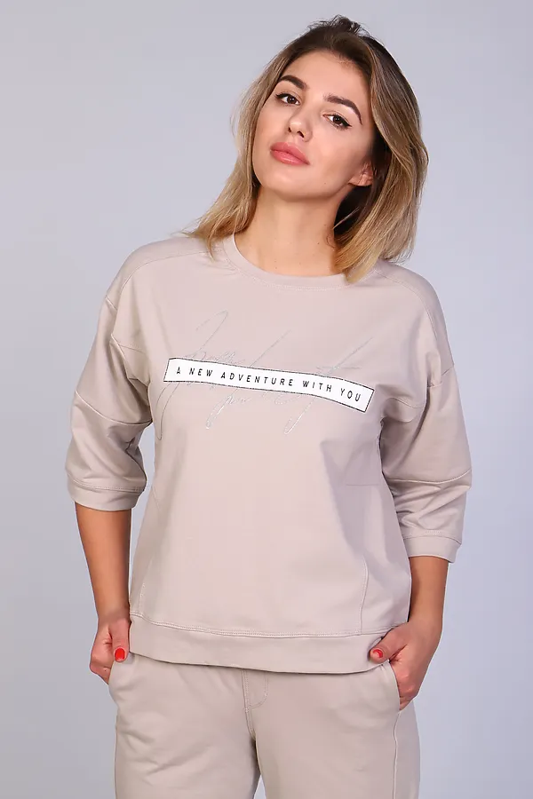 Костюм с брюками ТК-359с НАТАЛИ, светло-бежевый - фото 2