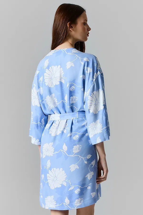 Халат женский MARK FORMELLE, цветы на св.голубом - фото 2