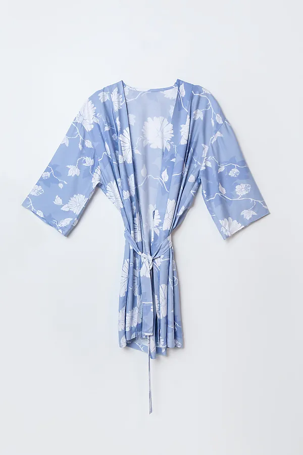 Халат женский MARK FORMELLE, цветы на св.голубом - фото 2