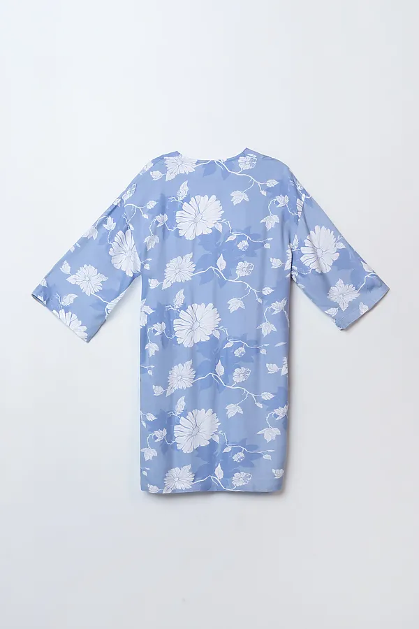 Халат женский MARK FORMELLE, цветы на св.голубом - фото 2