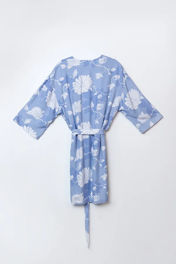 Халат женский MARK FORMELLE, цветы на св.голубом - фото 2