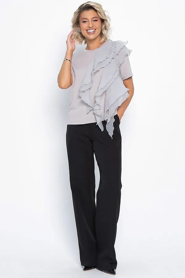 Блуза праздничная Риана ХИТ LADY TAIGA, серо-бежевая - фото 2