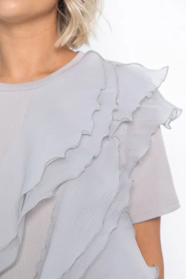 Блуза праздничная Риана ХИТ LADY TAIGA, серо-бежевая - фото 2