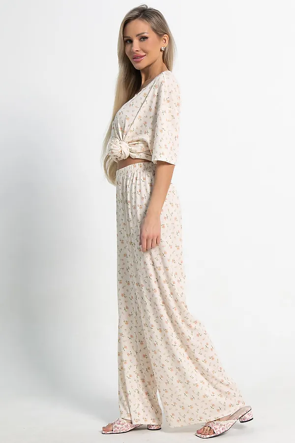 Костюм домашний с брюками Мона LADY TAIGA, бежево-розовый - фото 2