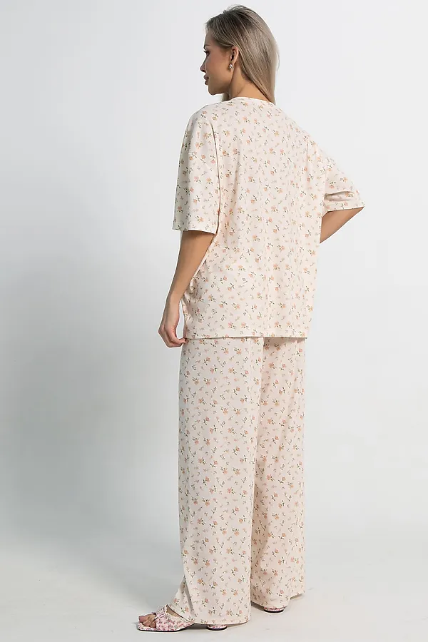 Костюм домашний с брюками Мона LADY TAIGA, бежево-розовый - фото 2