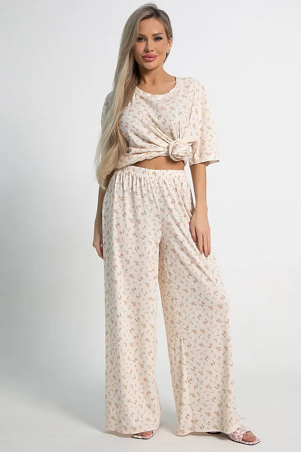 Костюм домашний с брюками Мона LADY TAIGA, бежево-розовый - фото 2