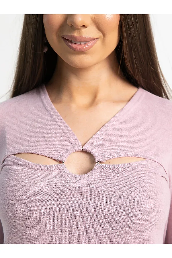 Блуза с кольцом Энне LADY TAIGA, сиреневая - фото 2