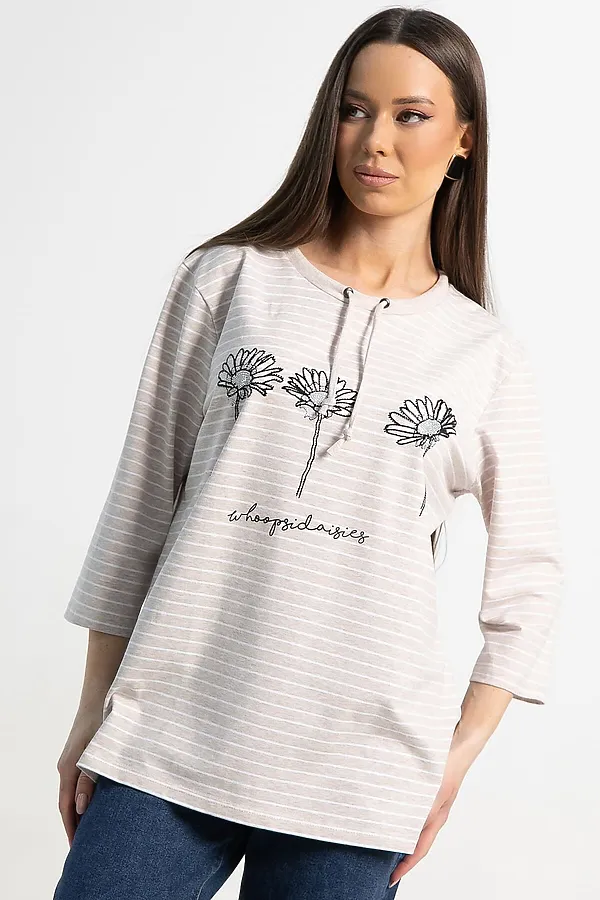 Блуза Сияющий набросок LADY TAIGA, бежевая - фото 2