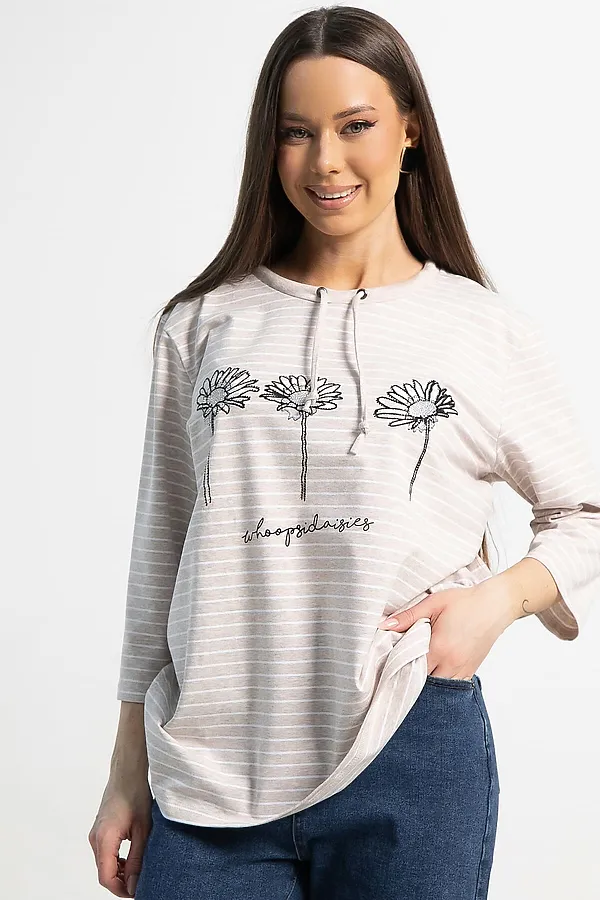 Блуза Сияющий набросок LADY TAIGA, бежевая - фото 2