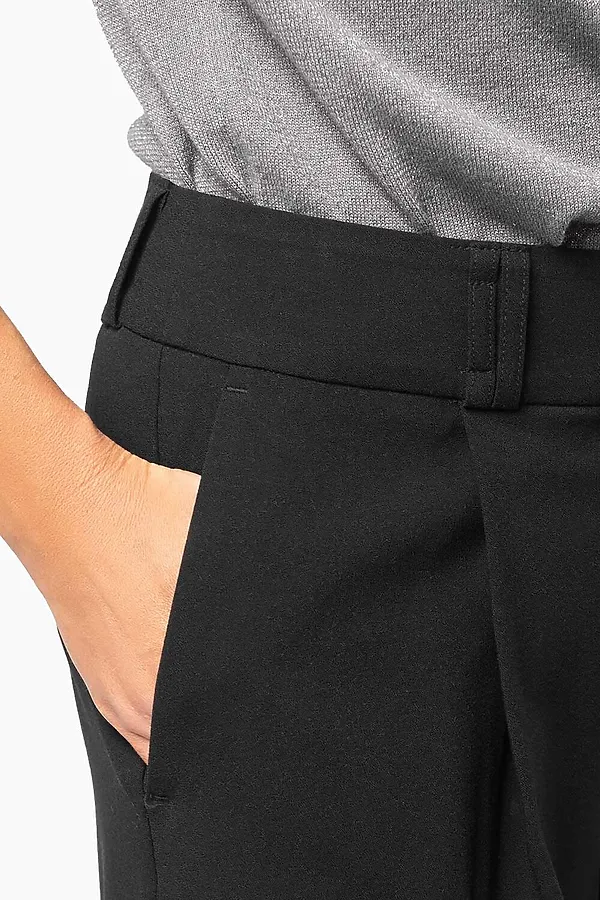 Брюки-палаццо из эластичного крепа VILATTE, черный - фото 2