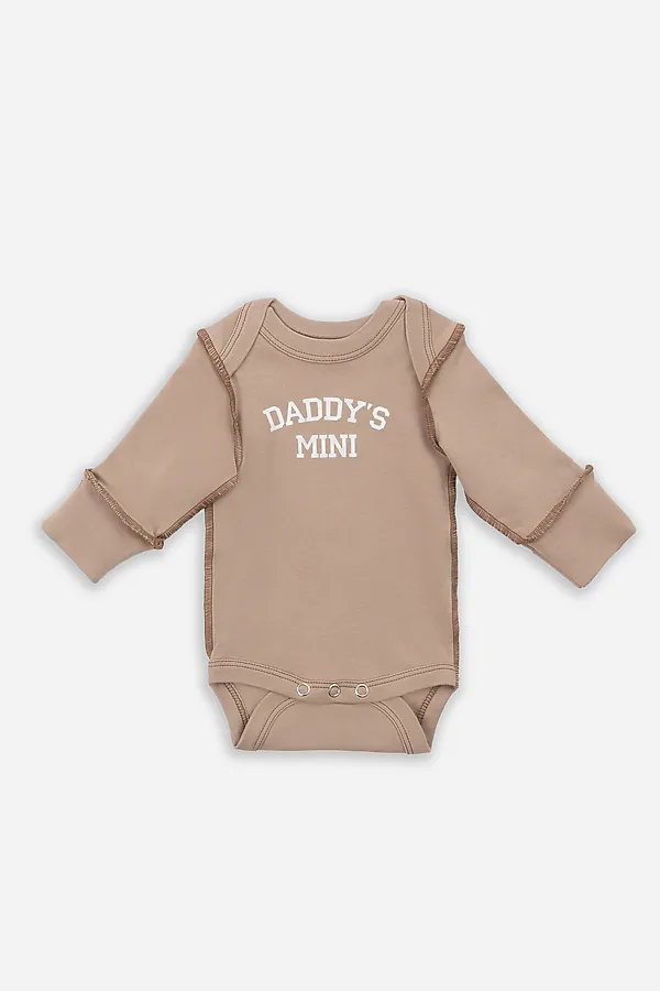 Боди детское (3шт.) MARK FORMELLE, молочный +серо-коричневый +бежевый +печать - фото 2