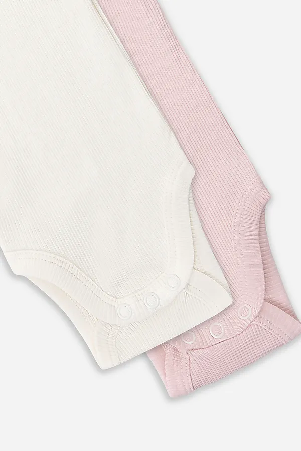 Боди детское (2шт.) MARK FORMELLE, молочный +розовый +печать - фото 2