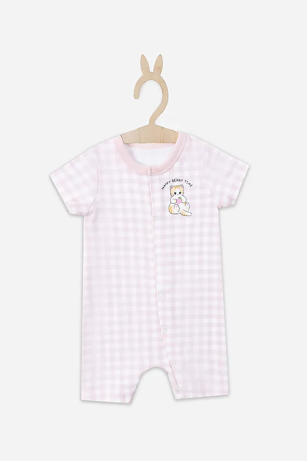 Полукомбинезон нательный детский MARK FORMELLE, розовая клетка на белом - фото 2
