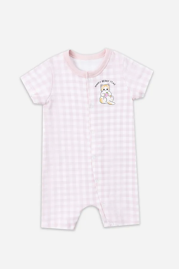Полукомбинезон нательный детский MARK FORMELLE, розовая клетка на белом - фото 2
