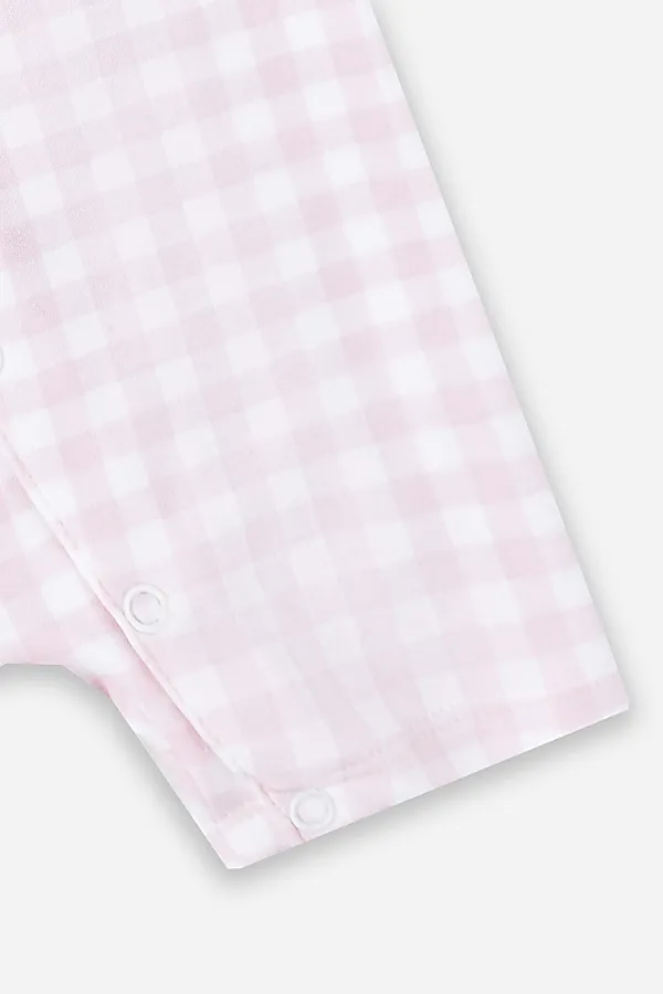 Полукомбинезон нательный детский MARK FORMELLE, розовая клетка на белом - фото 2