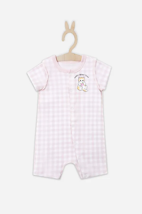 Полукомбинезон нательный детский MARK FORMELLE, розовая клетка на белом - фото 2