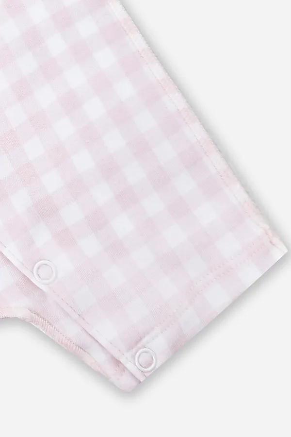 Полукомбинезон нательный детский MARK FORMELLE, розовая клетка на белом - фото 2