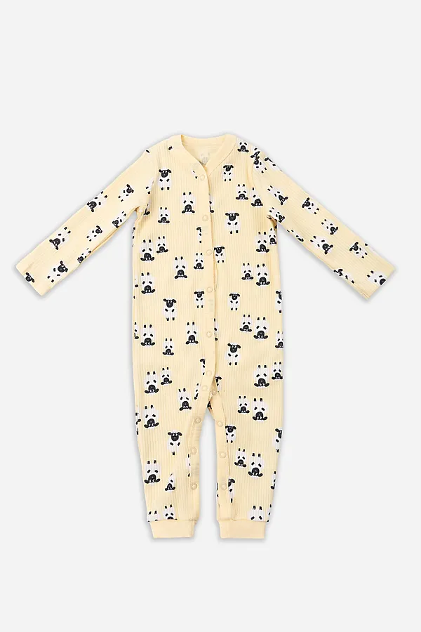 Комбинезон нательный детский (2шт.) MARK FORMELLE, барашки на абрикосовом +звездочки на сером - фото 2