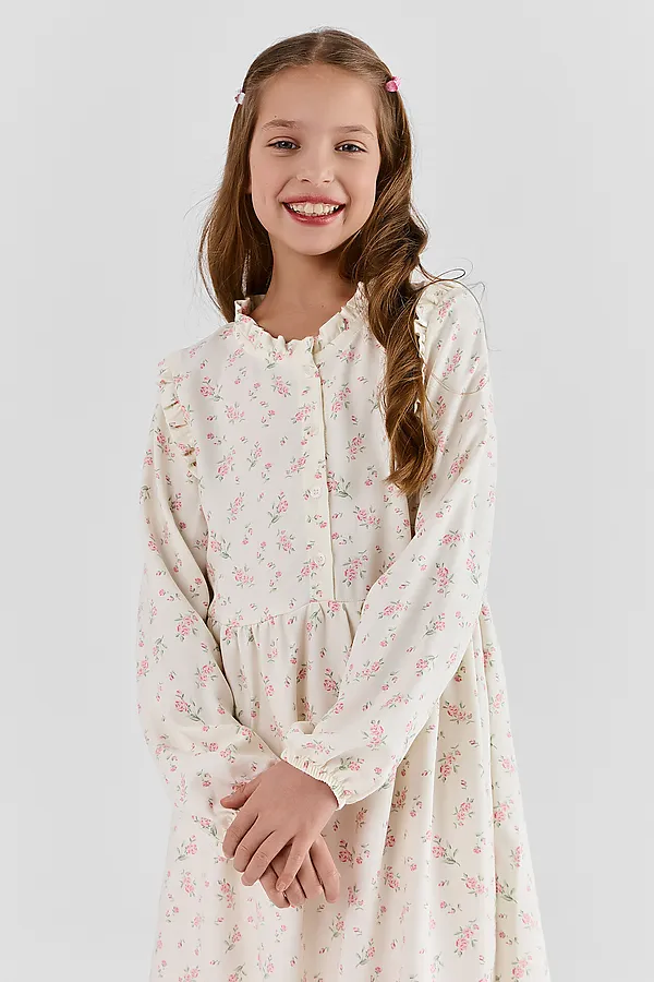 Платье для девочек MARK FORMELLE, розы на молочном - фото 2