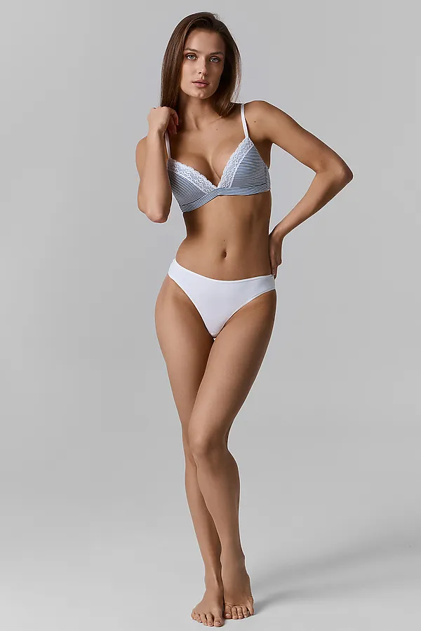 Бюстгальтер женский MARK FORMELLE, белые полоски на синем - фото 2