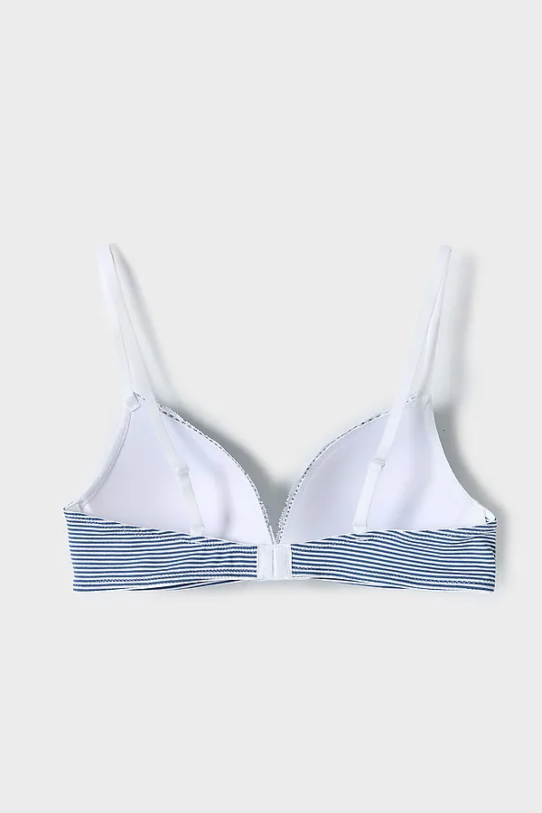 Бюстгальтер женский MARK FORMELLE, белые полоски на синем - фото 2